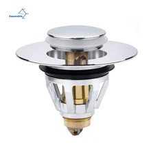 Chinese Modern Bathroom Brass Pop Up Sink Drainer Waste Top Wash Strainer Drain Stopper